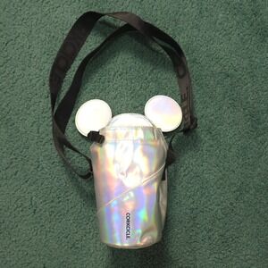 Corkcicle Disney Mickey Mouse Holographic‎ Iridescent Crossbody Sling Bag Silver